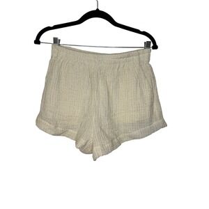 Handloom Los Angeles Shorts Ladies M/L Cream Gold‎ Metallic Elastic Waist